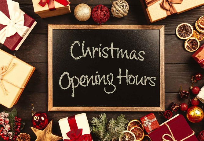 Christmas Opening Hours 2025